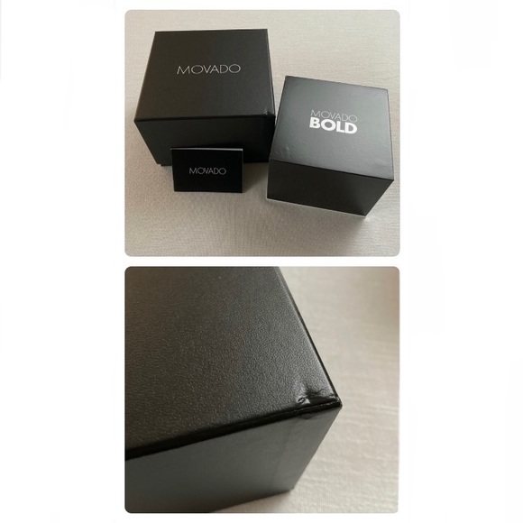 Movado Bold Silver Stainless Steel Watch Rose Gold Dial Quartz 3600381 Gift Box - Picture 13 of 16